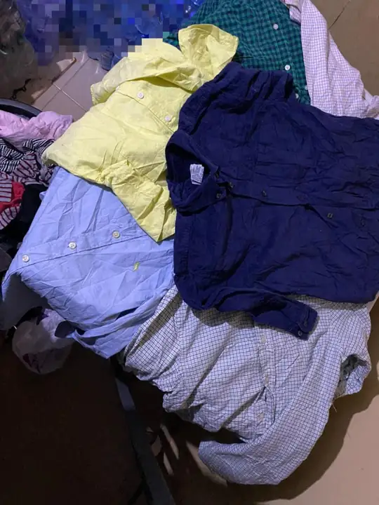 Donated clothing sorted for the clothing drive