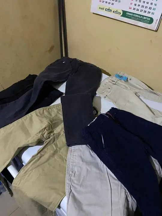 Donated clothing sorted for the clothing drive