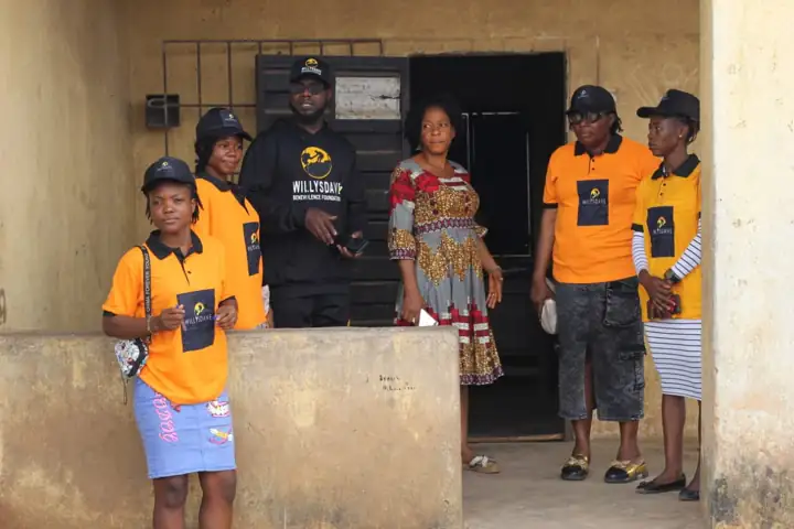 WillysDave team with pupils during a school outreach visit