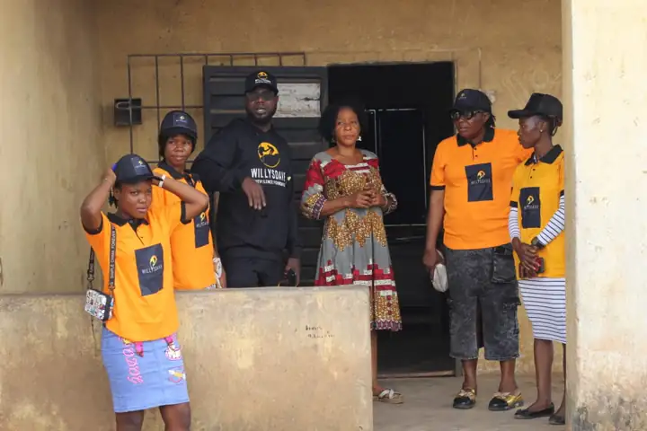 WillysDave team with pupils during a school outreach visit