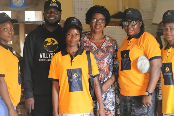 WillysDave team with pupils during a school outreach visit