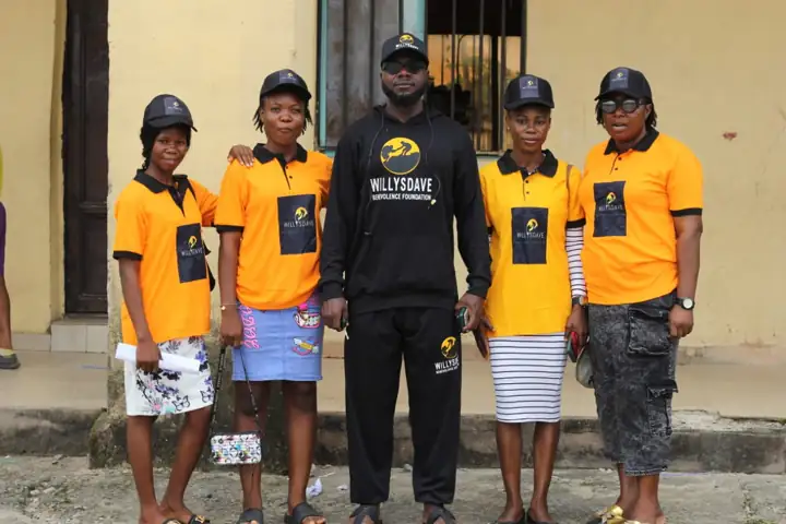 WillysDave team with pupils during a school outreach visit
