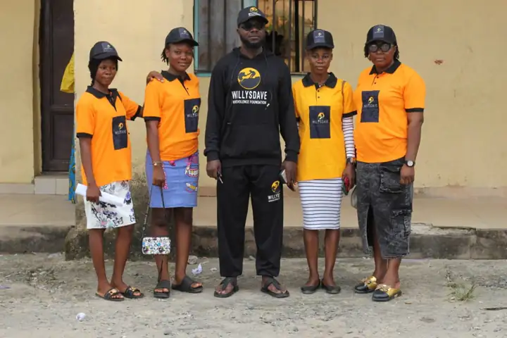 WillysDave team with pupils during a school outreach visit